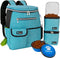 PetAmi Airline Approved Dog Travel Backpack - Teal Blue with Food Container and Collapsible Bowls