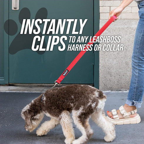 Leashboss Short Dog Leash - Padded Traffic Handle for Dog Training, Comfortable Walking