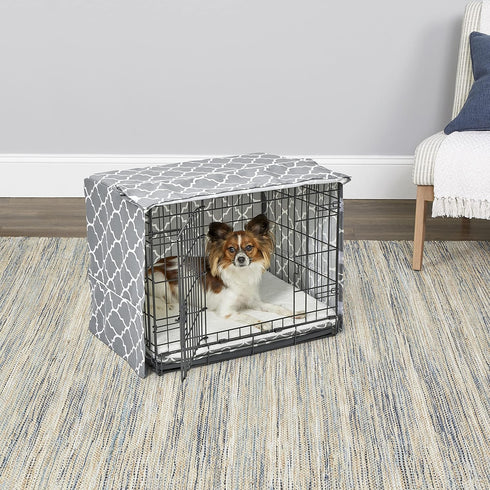 New World Pet Products Light Gray Dog Crate Cover with Teflon Fabric Protector, Fits Midwest 24-Inch Dog Crates,