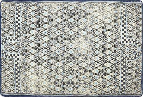 Home Dynamix Trina Turk Austin Bohemian Pet Bed, Geometric Blue/Gray/Ivory, 24" x 36" Gusset