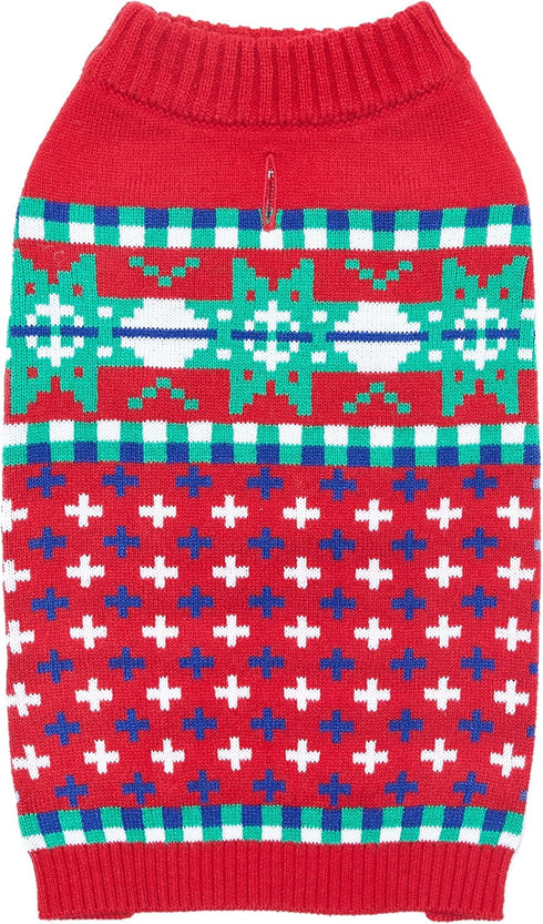 Blueberry Pet Christmas Designer Dog Sweater, Back Length 14", Pack of 1 Clothes for Dogs