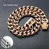 Rose Gold Chain Dog Collar, 19mm 18K Gold Cuban Link with Secure Snap Buckle for Large Pitbull (26")