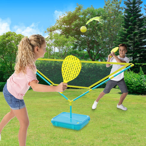 Swingball 5 in 1 Game Set - Includes Soccer, Volleyball, Tailball, and Tennis for Outdoor Fun