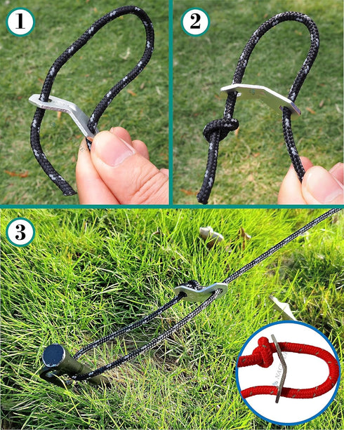NACETURE Aluminum Alloy Rope Tensioner, Camping Tent Guyline Cord Adjuster for Camping, Hiking, Backpacking