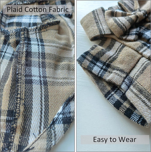 Soft Casual Dog Plaid Shirt, Gentle Western Pet Clothes, Cotton Dog Shirt with Bow Tie for Wedding, Christmas Costumes