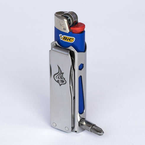 LighterBro Pro Multi-Tool Lighter Sleeve - 420 Stainless Steel, Fits Your Favorite Lighters, Includes Mini Pocket Knife