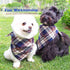 Soft Washable Plaid Bandanas for Dogs and Cats, Adjustable Triangle Bib Scarfs for Boy Girl Dogs (Brown&Blue)