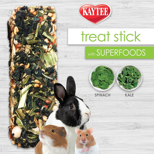 Kaytee Small Animal Treat Stick, Superfoods Spinach & Kale, 5.5 oz