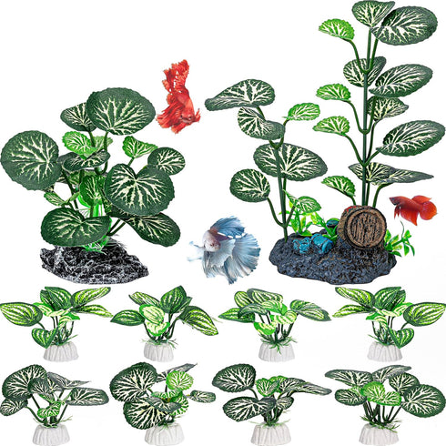 MyLifeUNIT 10 Pack Silk Aquarium Plants for Betta Fish Tank Decor