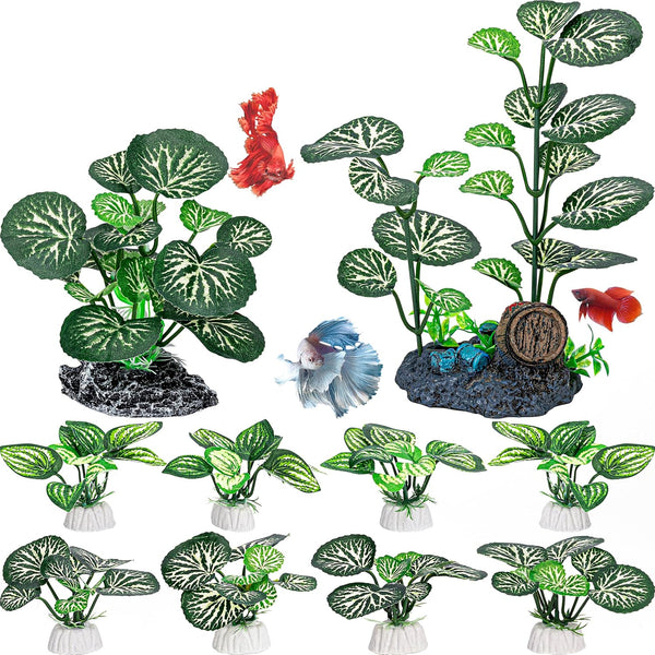 MyLifeUNIT 10 Pack Silk Aquarium Plants for Betta Fish Tank Decor