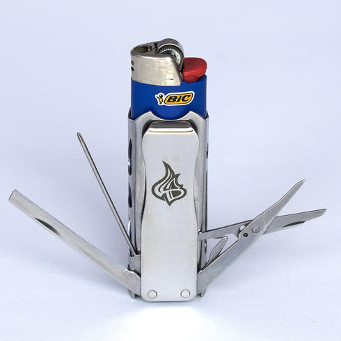 LighterBro Pro Multi-Tool Lighter Sleeve - 420 Stainless Steel, Fits Your Favorite Lighters, Includes Mini Pocket Knife