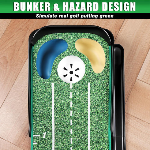 CHAMPKEY Professional Hazard Golf Putting Green Come with Golf Putting Gates and Putting Mirror - Progressive Slope