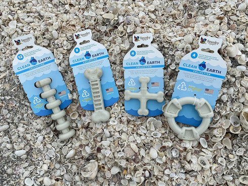 Spunky Pup Clean Earth Recycled Bone, Made in USA from 100% Recycled Water Bottles, Gray