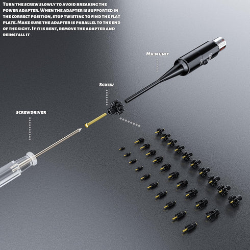Professional Tactical Laser Boresighter Kit with 30 Adapters for Multiple Caliber Bore Sighting
