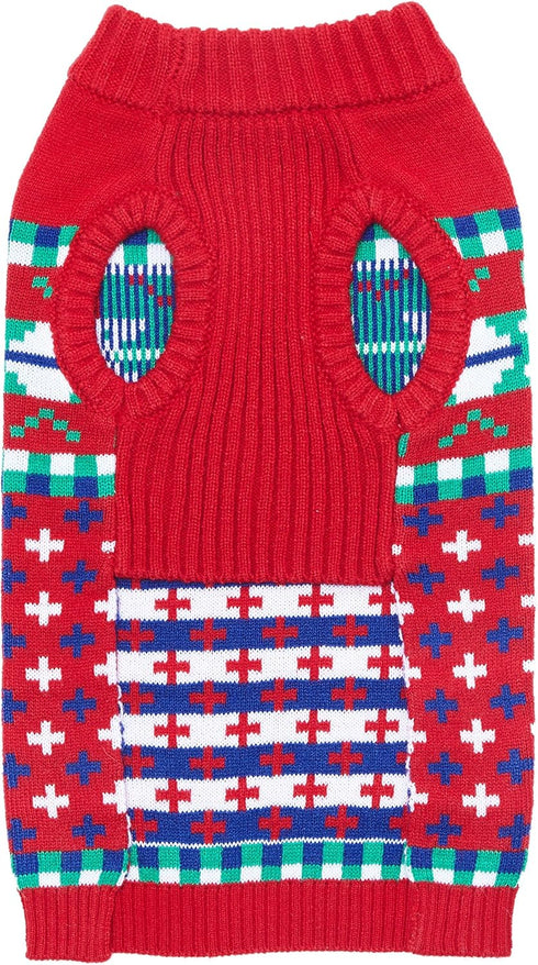 Blueberry Pet Christmas Designer Dog Sweater, Back Length 14", Pack of 1 Clothes for Dogs