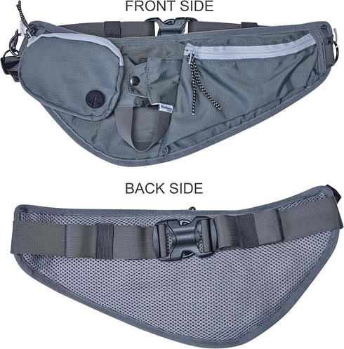 Pack Blueberry Style Grey Bumbag Waist Bag Fanny for Walking Running - Built-in Poop Bag Holder, Dog Treat Pouch