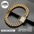 Gold Dog Collar with Zirconia Buckle, Cuban Link Chain Bling Collar for Small Medium Large Dogs