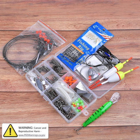 Saltwater Fishing Gear - 180pcs Surf Fishing Tackle Kit with Various Accessories