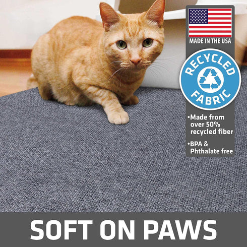 Drymate Corner Cat Litter Trapping Mat (Ridged Design), Waterproof and Machine Washable, Soft on Kitty Paws