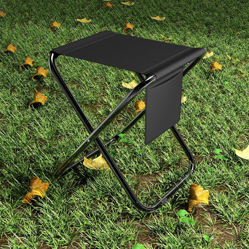 Simple Deluxe Camping Stool, Protable Folding Compact Lightweight Stool for Outdoor Footrest Collapsible Chair