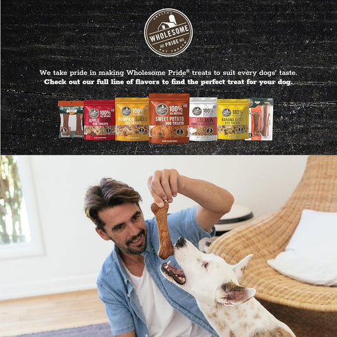 Wholesome Pride Natural & Healthy Dog Chews 2Pk, Bacon Flavor, for Large Dogs