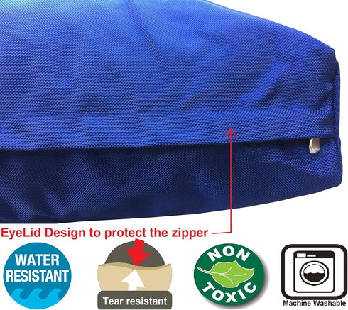Dogbed4less XXL Heavy Duty Dog Pet Bed External Zipper Duvet Cover - Replacement Cover 55X37X4 Inches, Navy Blue