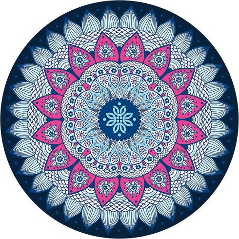 LERYG Pilates Mat Round Oversize Yoga Mat Suede Rubber Non-Slip Dia 140cm Exercise