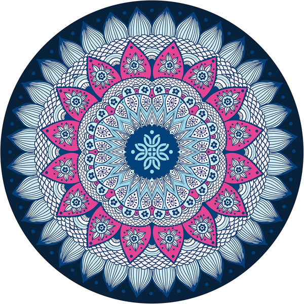 LERYG Pilates Mat Round Oversize Yoga Mat Suede Rubber Non-Slip Dia 140cm Exercise