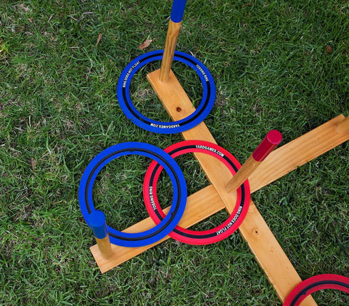 Giant Ring Toss Game with Soft-Touch Rings and Wood Target