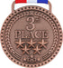 Gold Silver Bronze Medals for 1st 2nd 3rd Place Trophy Awards, Bright or Antique Finish with Attached Ribbon
