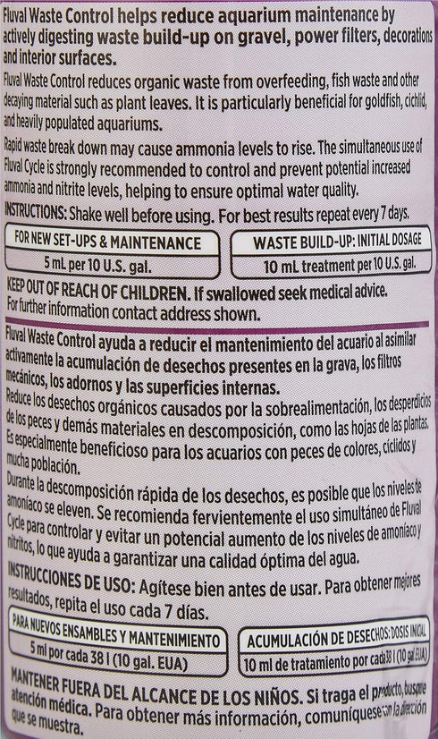 Waste Control Biological Cleaner by Fluval, Aquarium Water Treatment, 8.4 Oz., A8355