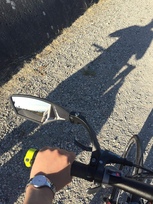 Hafny HF-MR095 New Handlebar Bike Mirror, HD Blast-Resistant, Adjustable Rotatable Rearview Bicycle Mirror