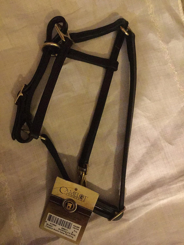 CAMELOT Basic Leather Adj Stable Halter w/Snap Sckln
