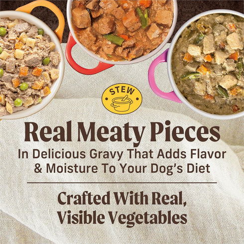 Pack, (Pack 12) 12.7 oz. Merrick Grain Free Wet Dog Food, Premium Gluten Free Canned Variety Beef, Chicken and Turkey