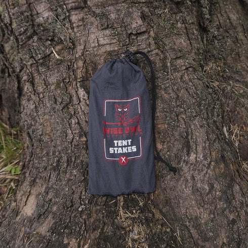 Wise Owl Outfitters Heavy Duty Tent Stakes for Outdoor Tent & Tarp, Available in 12pk or 16pk Black