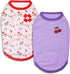 Blueberry Pet Soft & Comfy Spring Hope Floral Cotton Blend Dog T Shirts Tank Top, Pack of 2, Back Length 14", Clothes