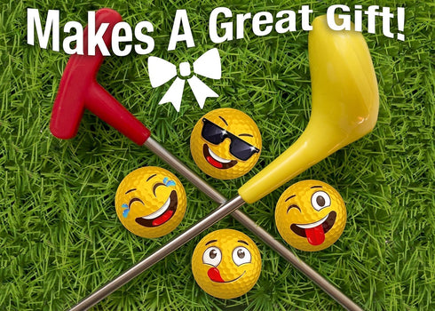 Oji-Emoji 12-Pack Premium Emoji Golf Balls, Unique Professional Practice Golf Gift for All Golfers