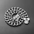 Heavy Duty Stainless Steel Cuban Silver Link Dog Collar for Small Medium Large Dogs, Personalized Dog Tag, CZ Luxury
