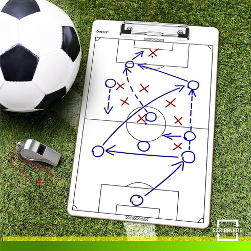 Scribbledo Soccer Dry Erase Coaching Board - 15"x9" Whiteboard for Coaches, Perfect Soccer Coaching Equipment Gift