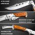 MADSABRE Tactical Folding Knife with Sheath, 12.7-in Long Blade, Rosewood Handle, Outdoor Pocket EDC Hunting Tool