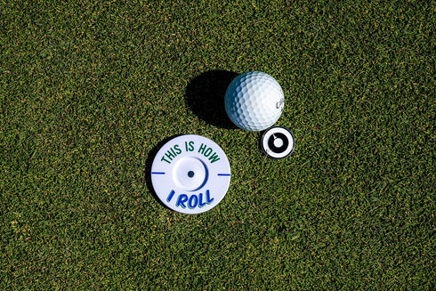 Izzo Golf in Your Face Oversized Ball Markers, Funny Dual Golf Accessory, White