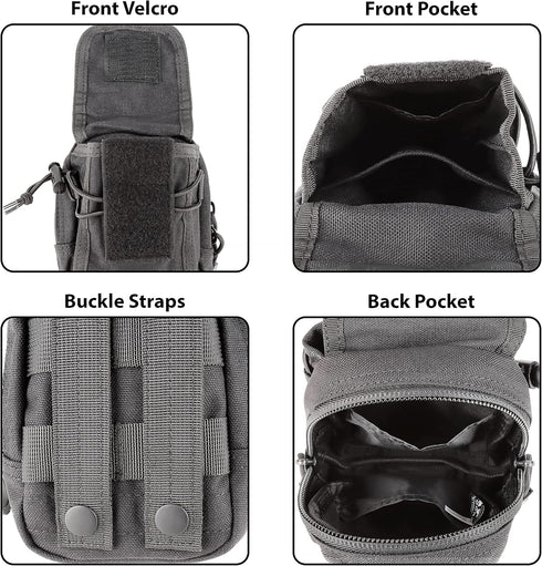 CAT Outdoors Tactical Belt Pouch for Men - EDC MOLLE Tactical Pouch Bag for Admin, Gadget, Utility, Cell Phone - Small