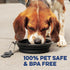 Large Collapsible Dog Bowl 1000 mL, Sturdy Reinforced Rim, Includes Carabiner & Water Bottle Holder Keychain, Black
