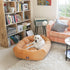 Majestic Pet 24 Inch Micro Velvet Calming Dog Bed - Washable Cozy Soft Round Bed with Spine for Head Support, Fluffy