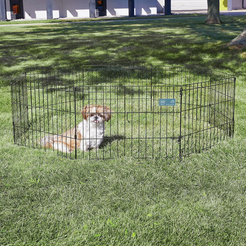 MidWest Homes for Pets Dog Exercise Pen & Playpen, 18-Inch, No Door, Black Color