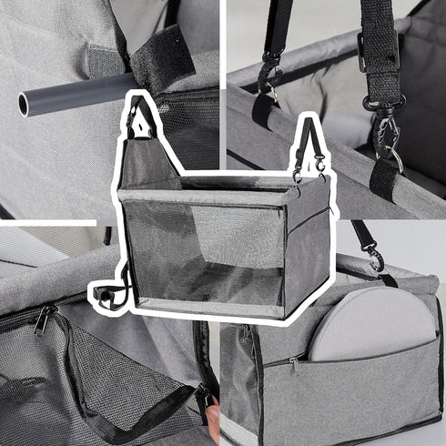 Dog Travel Car Seat Booster with Clip-On Safety Leash, Portable Collapsible Travel Bags for Medium Pets Under 35lb