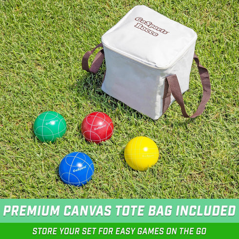 GoSports 90 mm Bocce Ball Sets, Outdoor Lawn Game in Composite or Resin for Family Fun