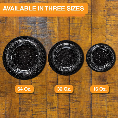 Neater Pet Brands Outdoor Camping Style Pet Bowl, 32 oz, Enamel Ware Blue Black Granite Colors